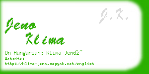 jeno klima business card